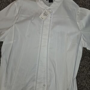 Ashley Stewart White Button-Up Blouse
